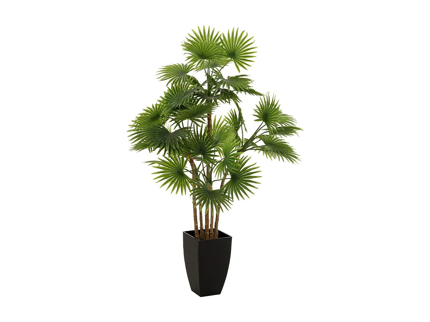 Plante Artificielle "Palmier en Pot" 105cm Vert & Noir