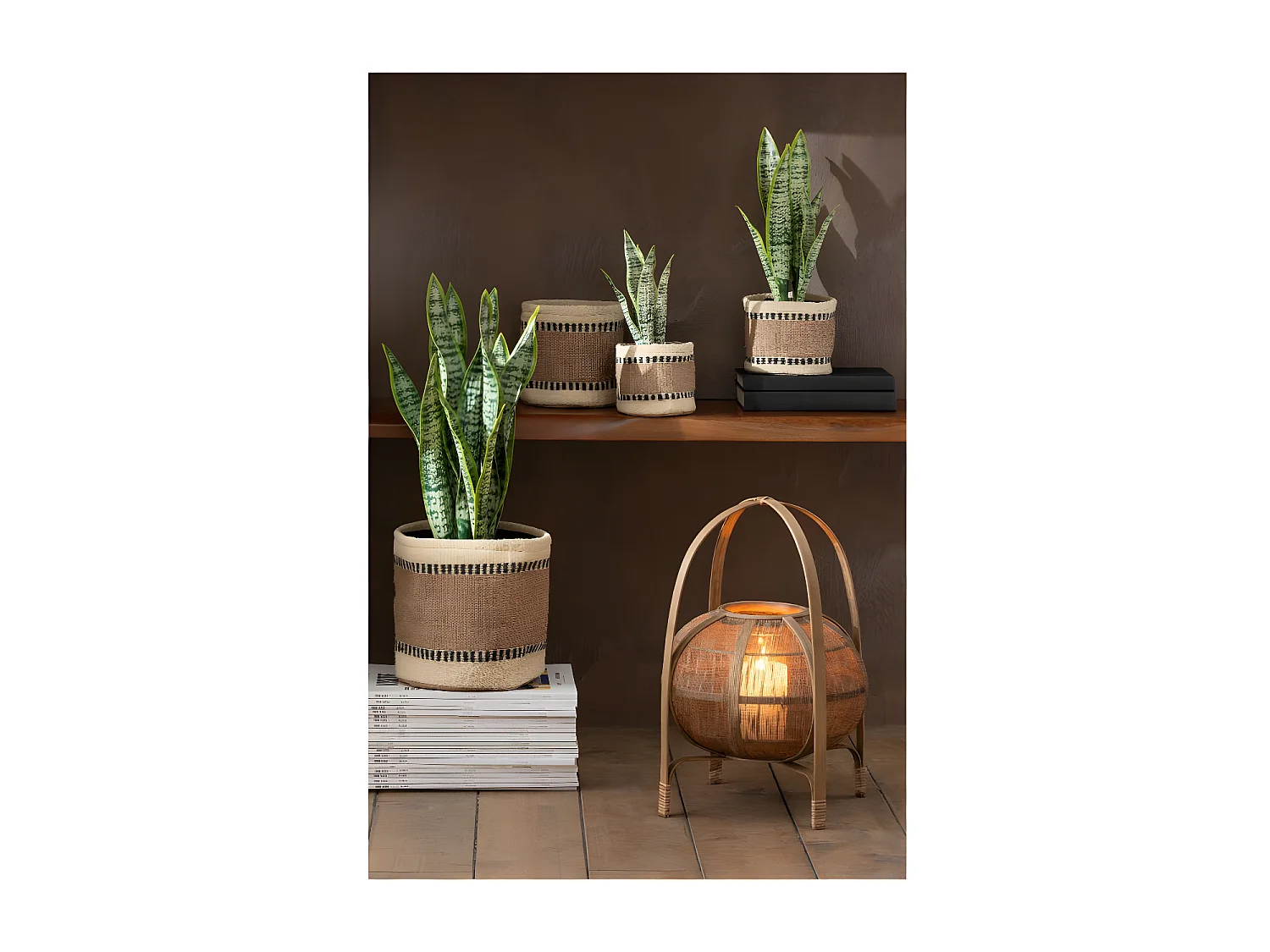 Vaso di sansevieria artificiale in plastica verde 10x10x36 cm