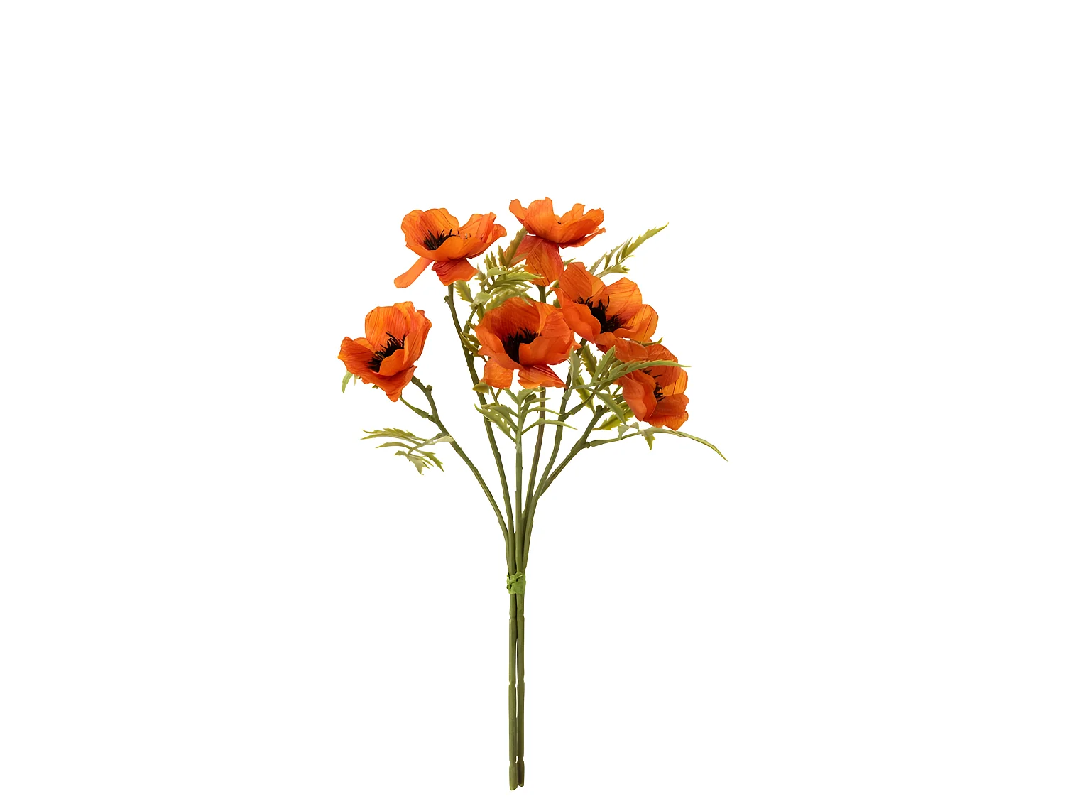 Ramo de amapolas de plástico naranja 10x10x33 cm