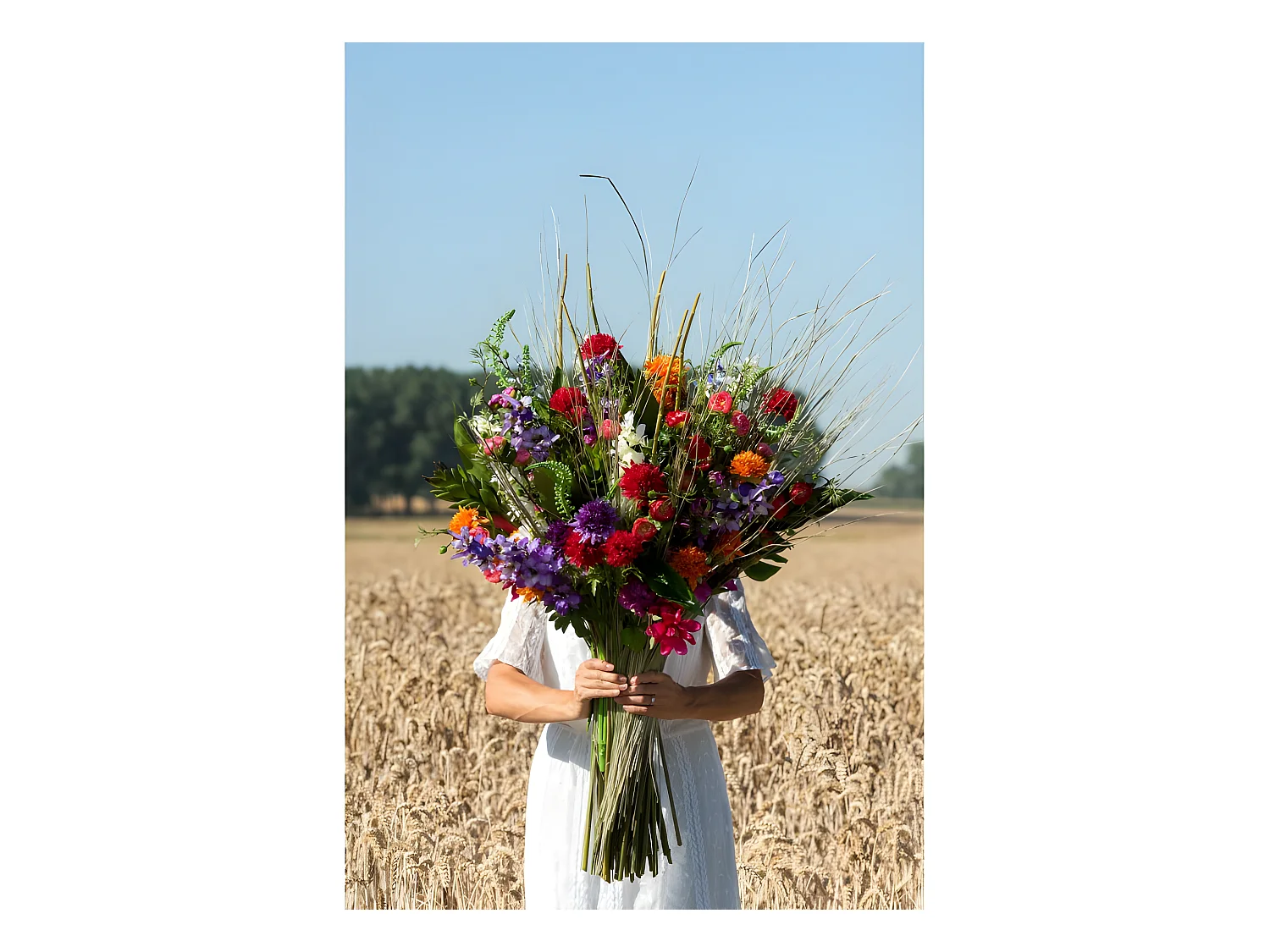 Bouquet de fleurs en plastique orange 12x8x27 cm