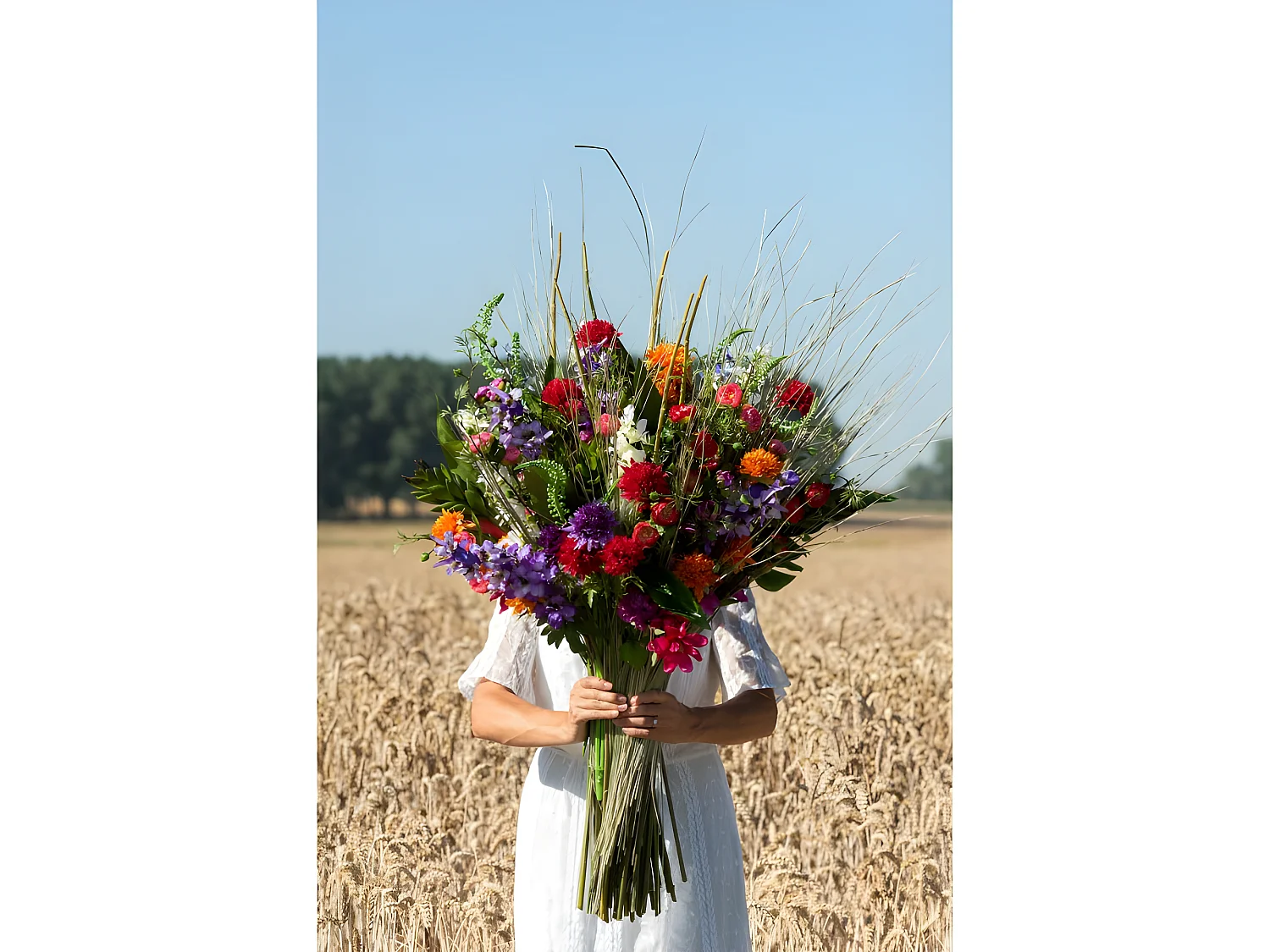 Bouquet de fleurs en plastique orange 12x8x27 cm