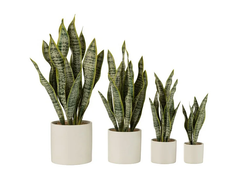 Maceta de sansevieria artificial de plástico verde de 16x16x59 cm