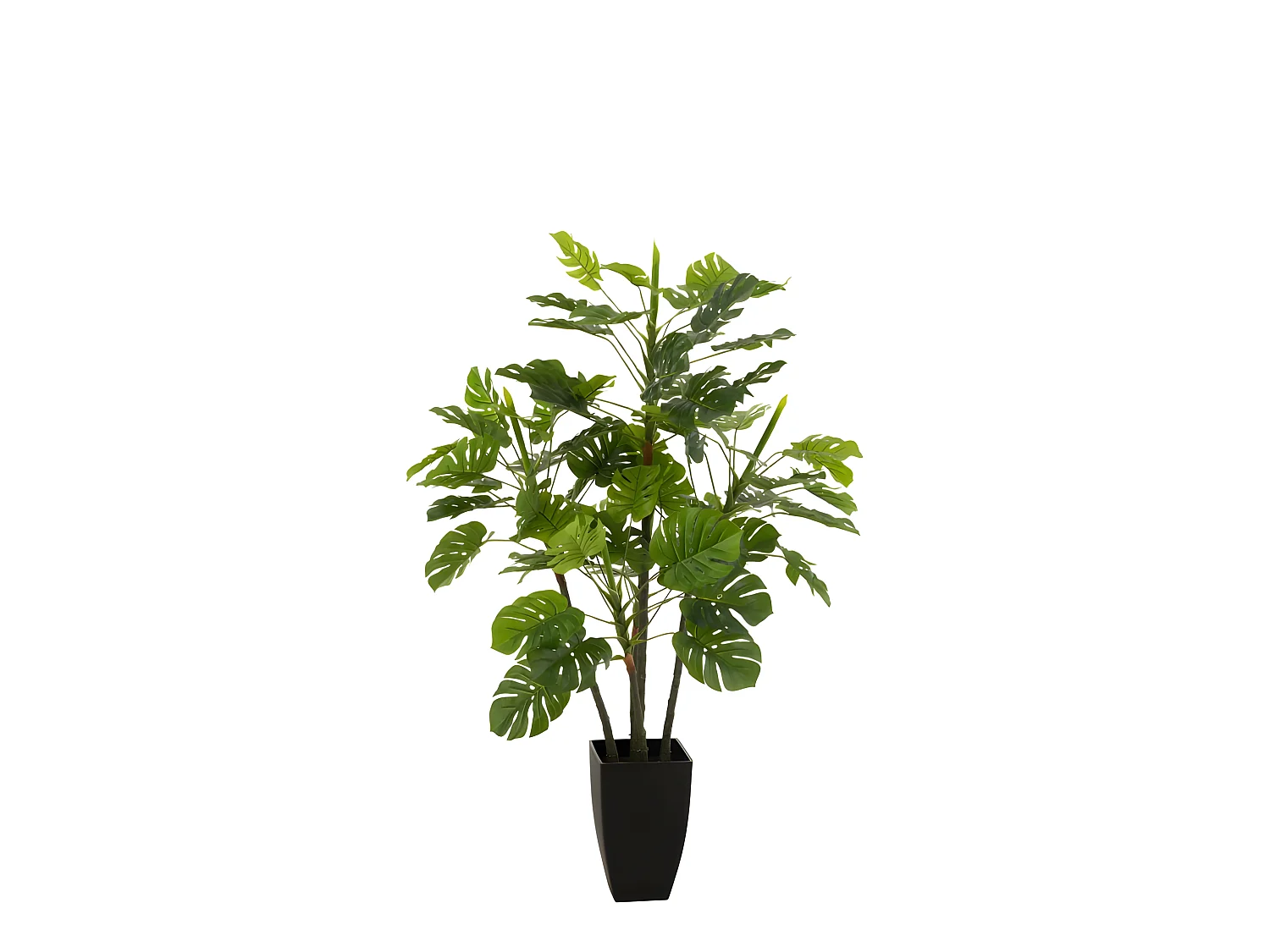 Plante Artificielle "Philodendron" 110cm Vert & Noir