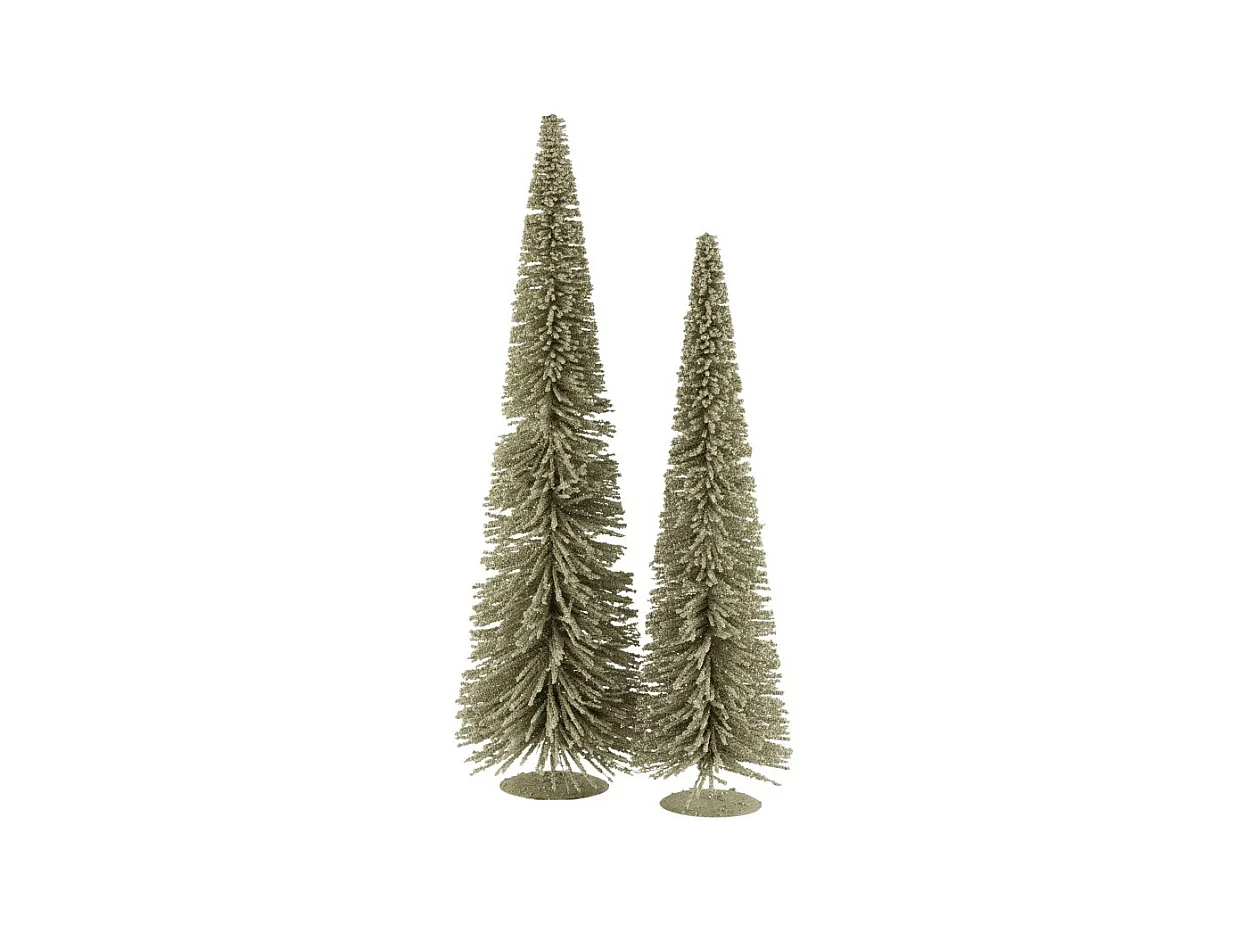 Albero di Natale in plastica verde brillantinata 27x27x101 cm