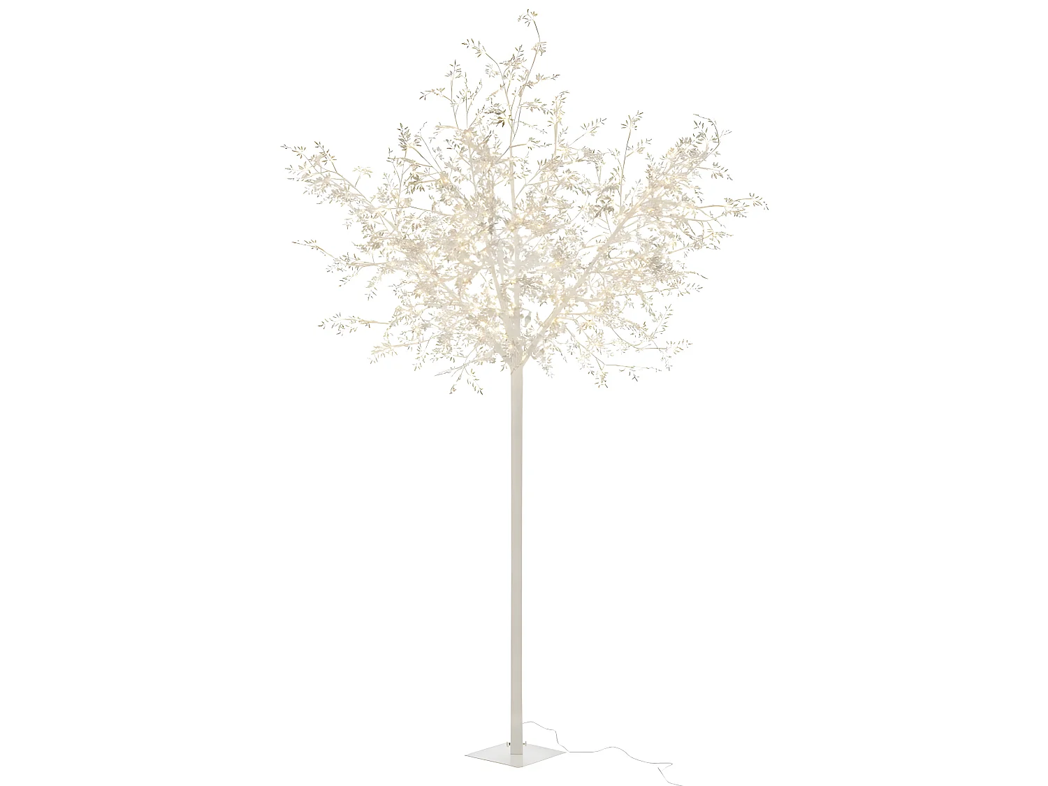 Albero luminoso con rami e foglie glitterate a LED 250 cm