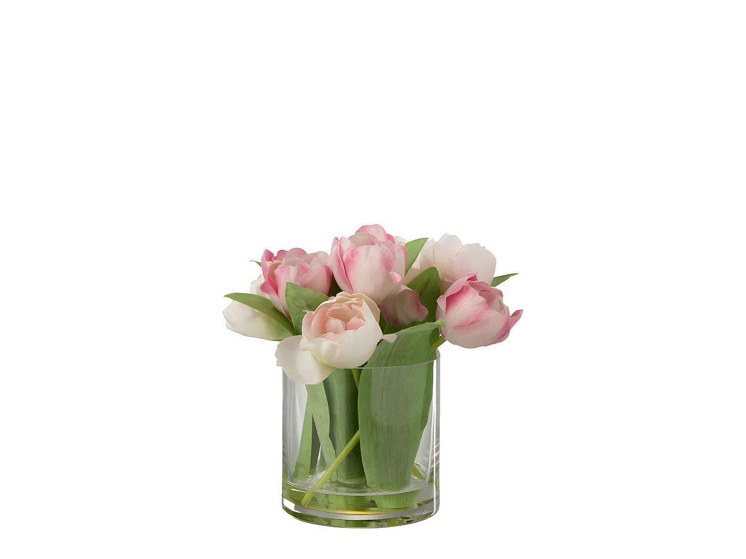 Tulipano artificiale in vaso di plastica rosa 20x18x22 cm