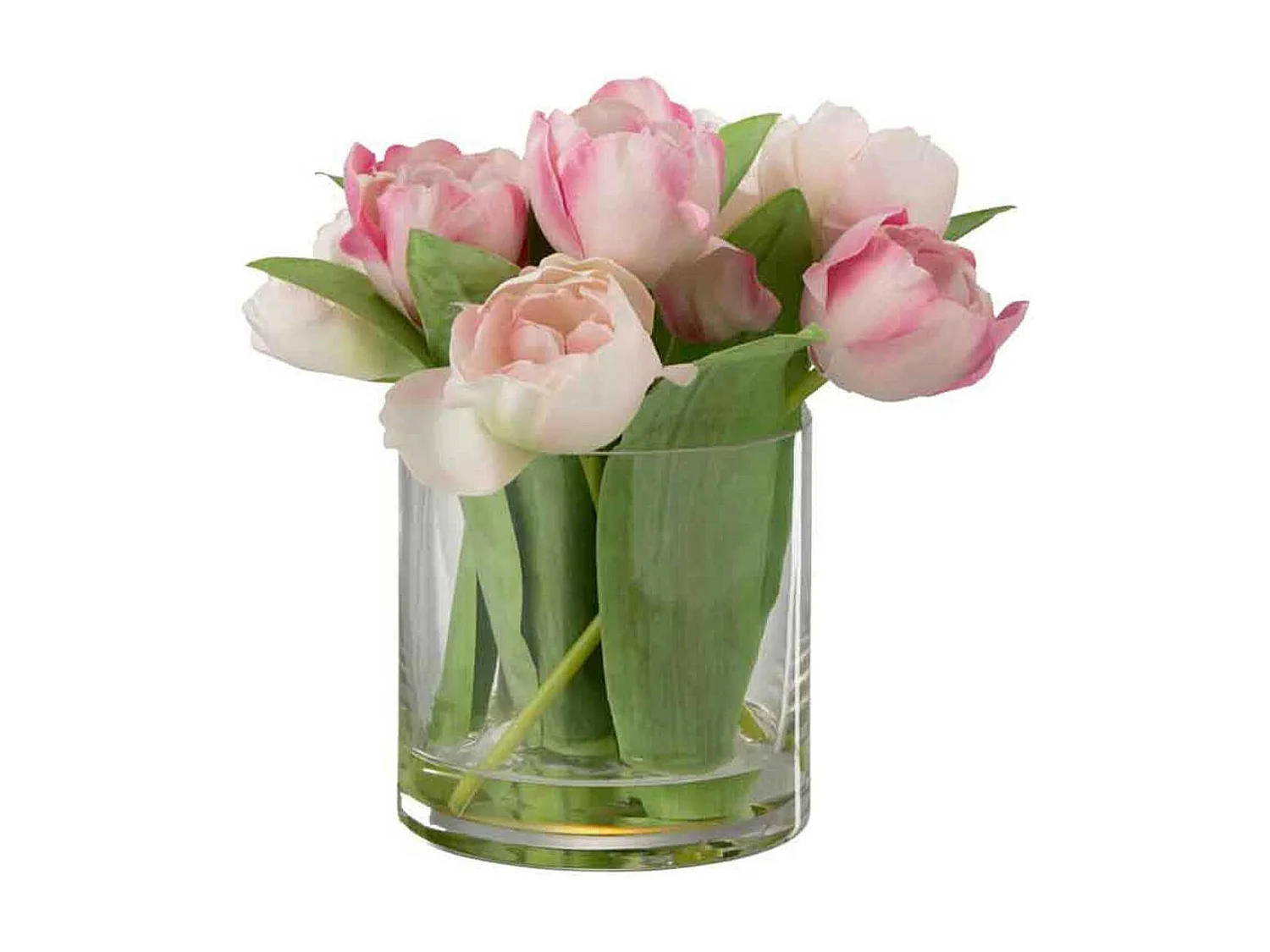 Tulipano artificiale in vaso di plastica rosa 20x18x22 cm