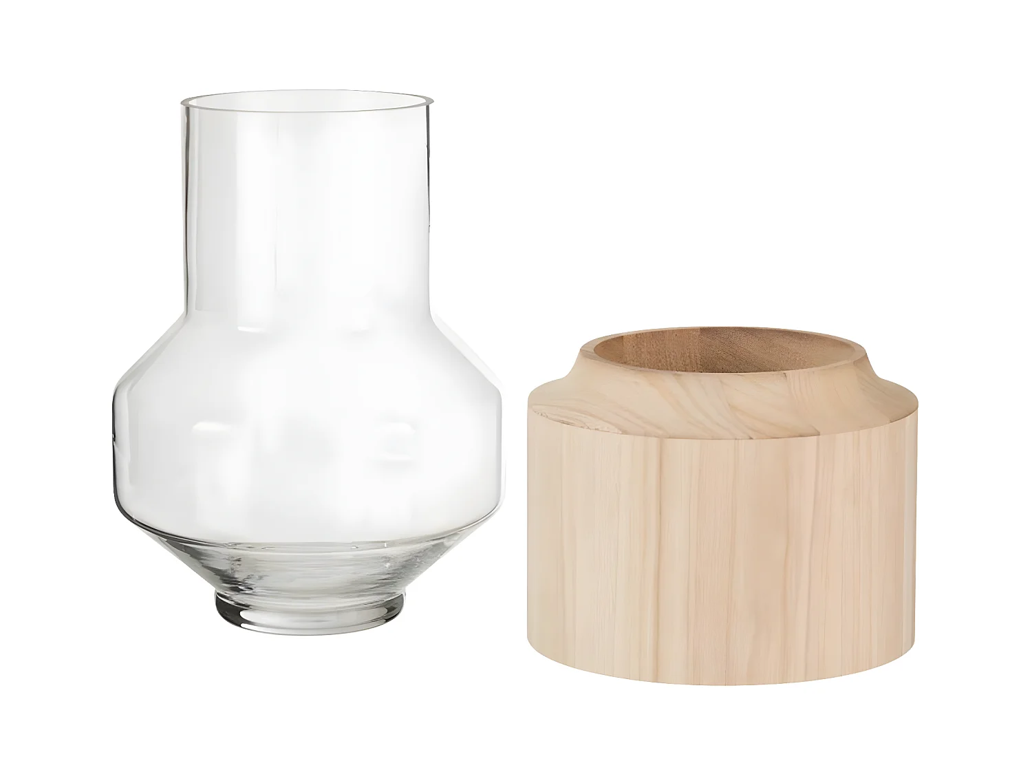 Vase Rond Design "Galupa" 30cm Marron Clair