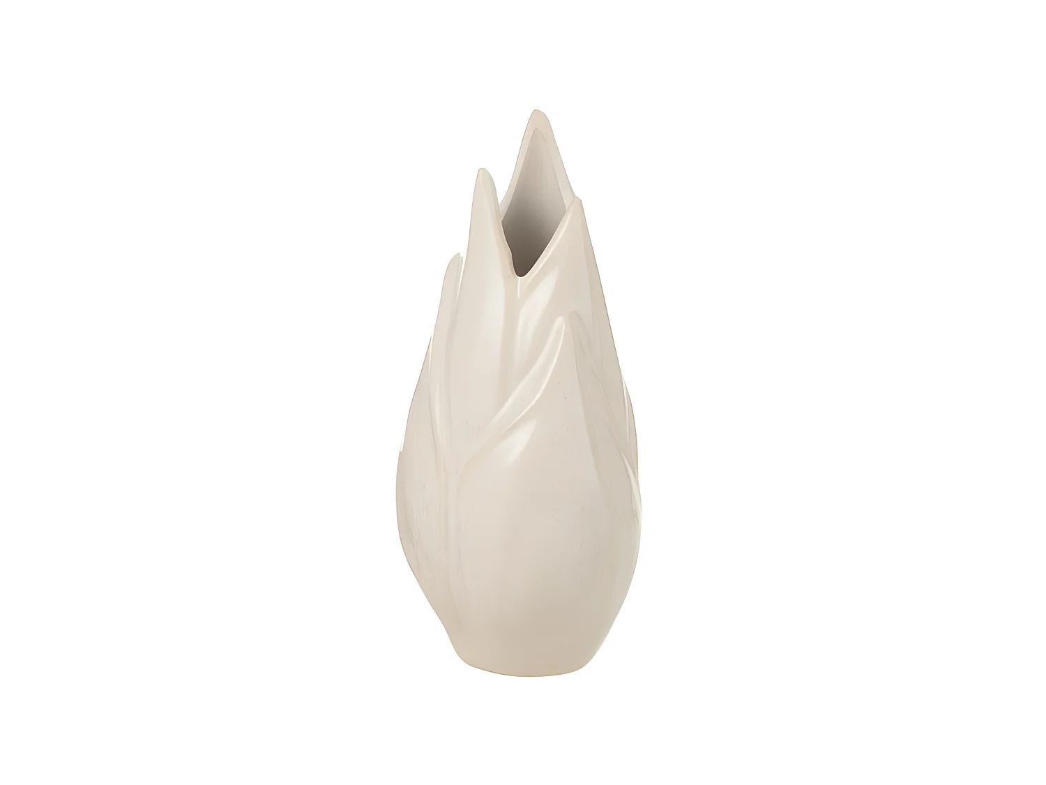 Vase Design en Céramique "Ibiza Brillant" 25cm Beige