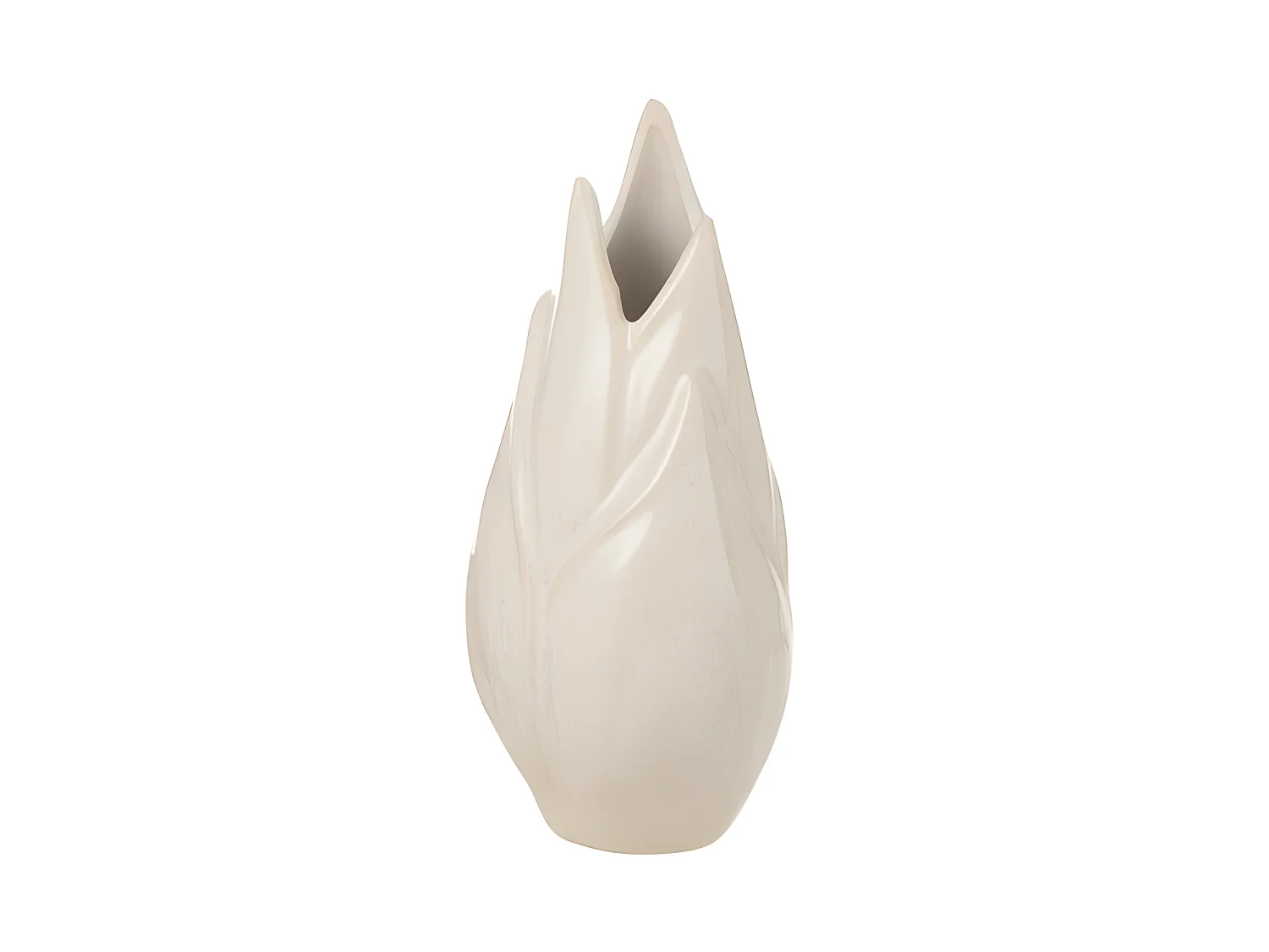 Vase Design en Céramique "Ibiza Brillant" 25cm Beige