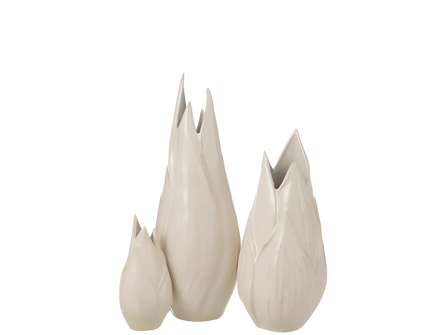 Vase Design en Céramique "Ibiza Brillant" 25cm Beige