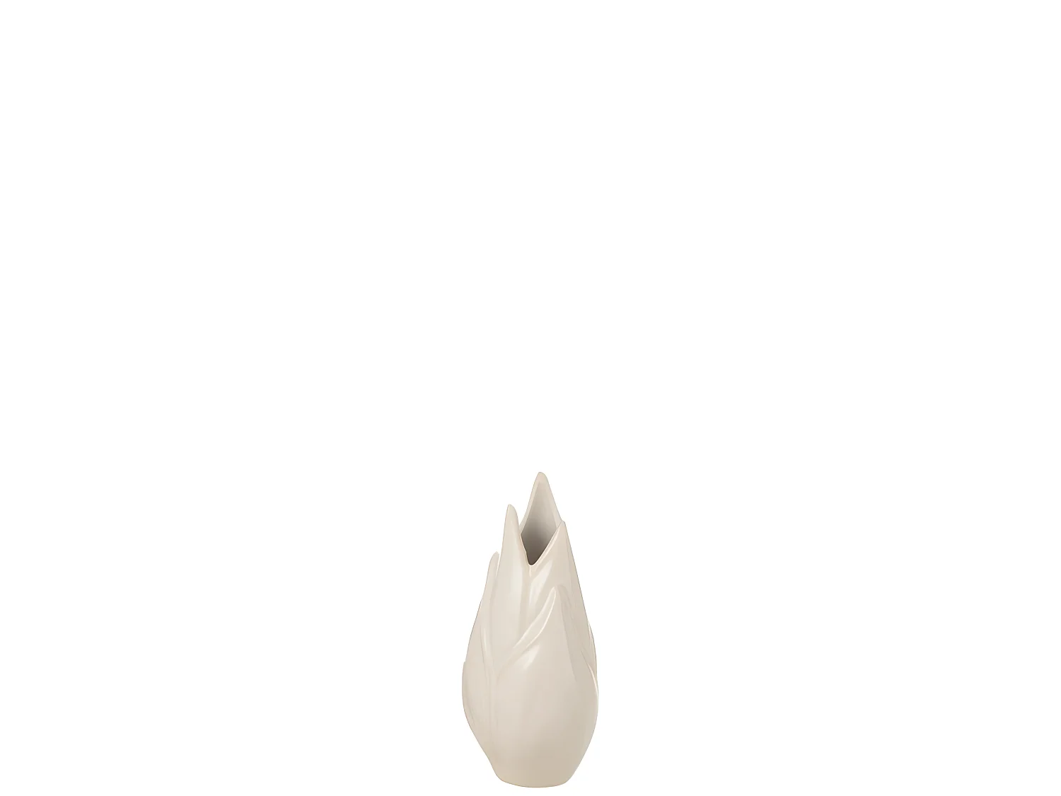 Vase Design en Céramique "Ibiza Brillant" 25cm Beige