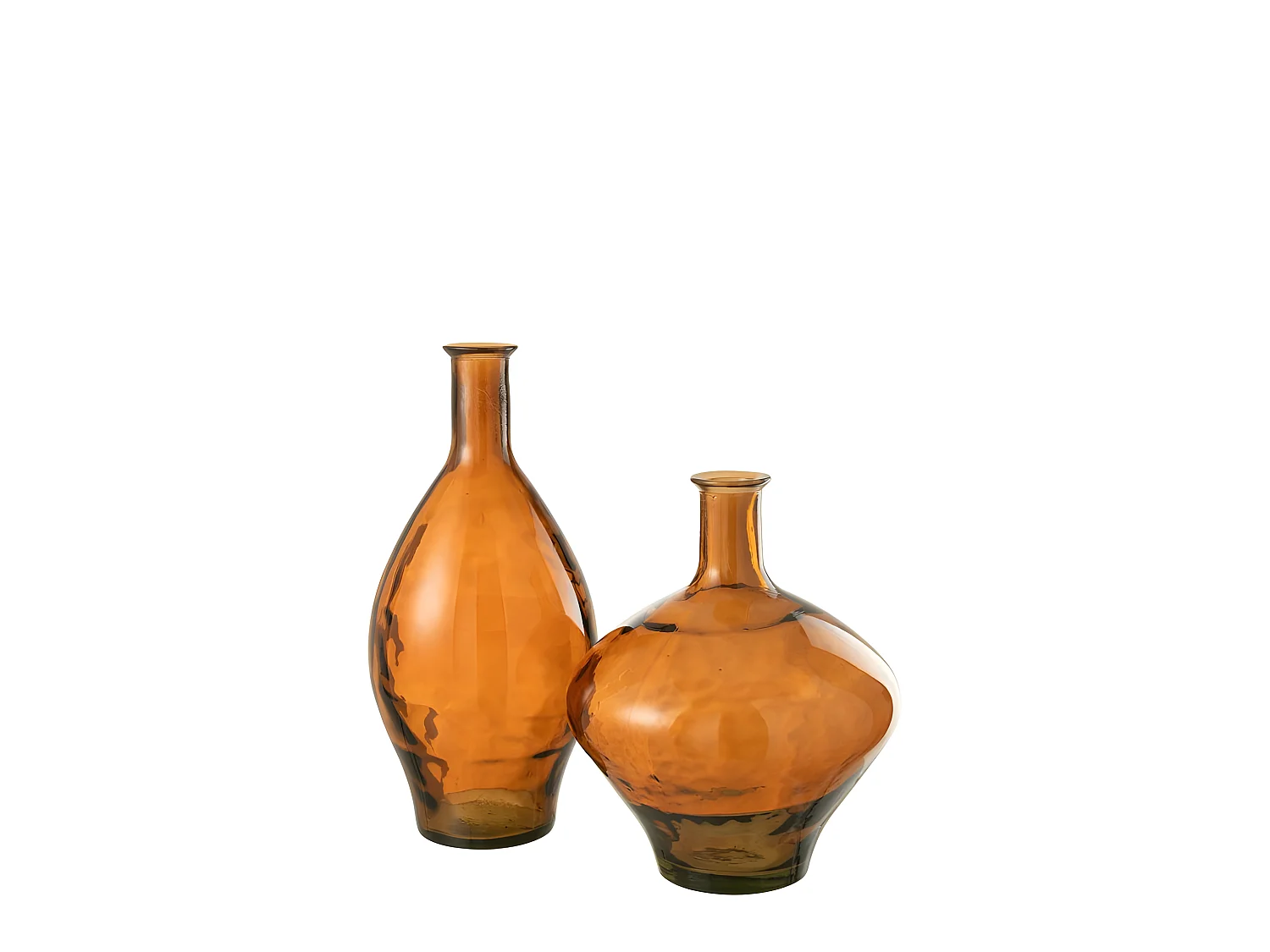 Jarrón alto de vidrio marrón 26x26x60 cm