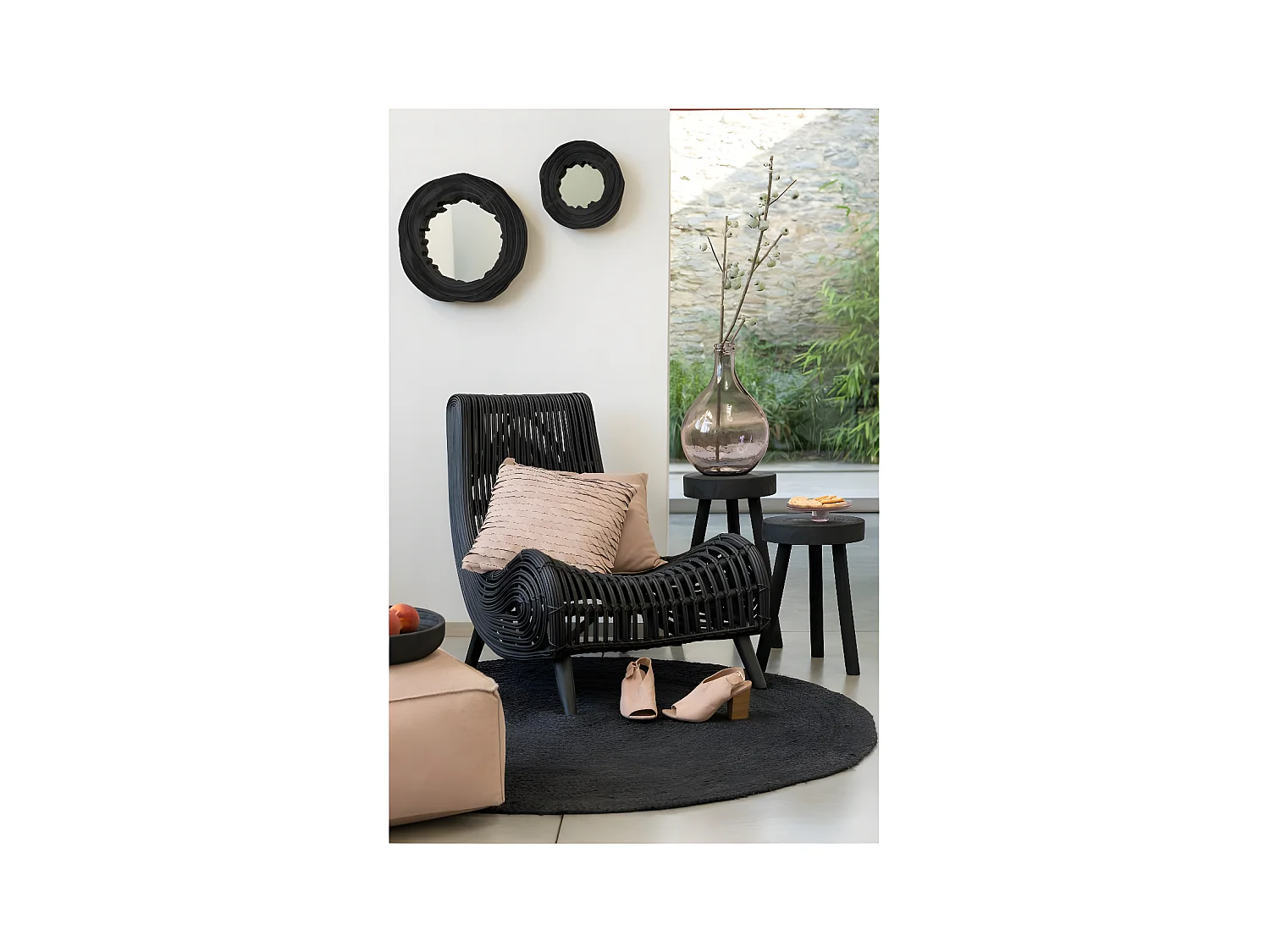 Vaso in vetro trasparente salomone 28x29x43cm