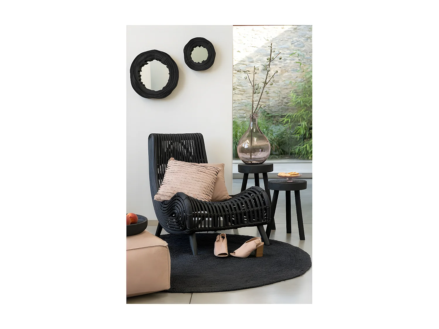 Vaso in vetro trasparente salomone 28x29x43cm