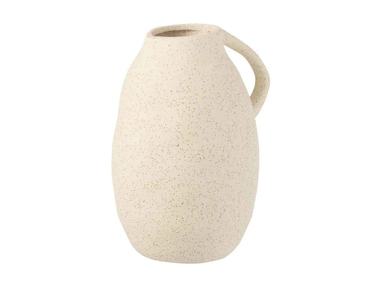 Vaso brocca con manico in ceramica bianco 17x15x25 cm