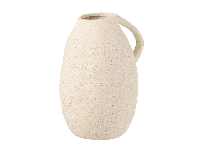 Vaso brocca con manico in ceramica bianco 17x15x25 cm