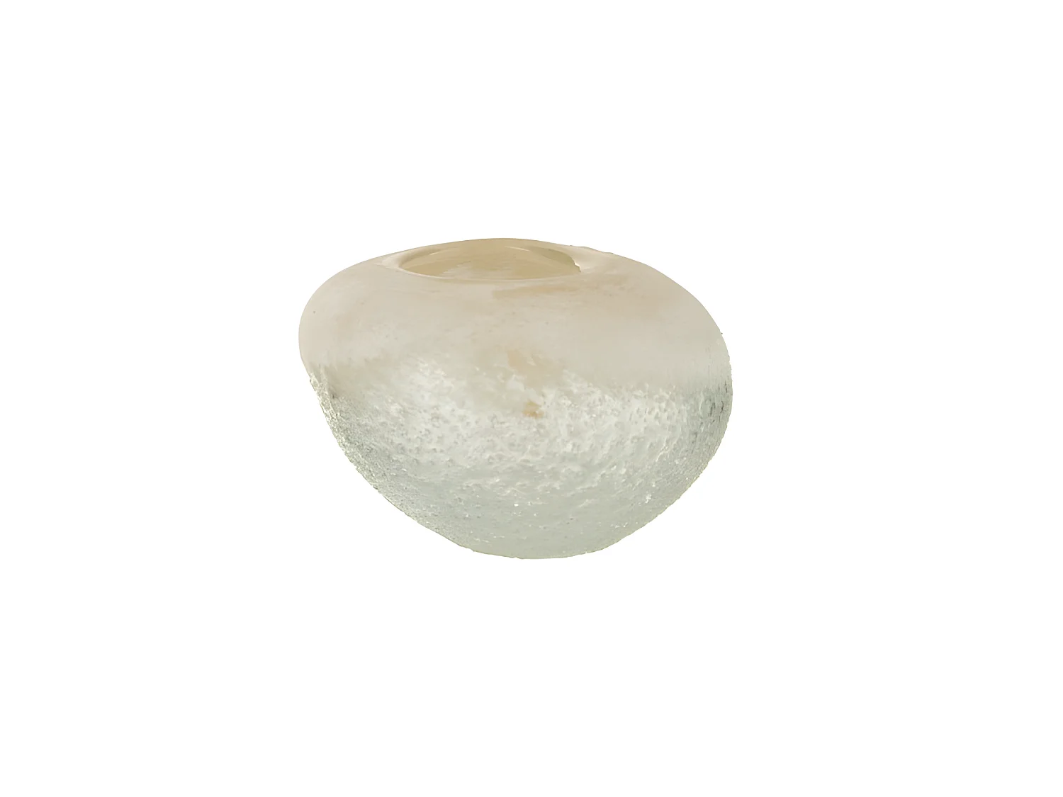 Jarrón de vidrio beige en forma de bola de 13x13x10 cm