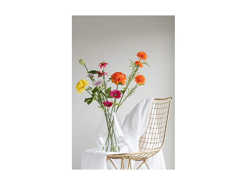 Jarrón de vidrio transparente de 19x19x24 cm