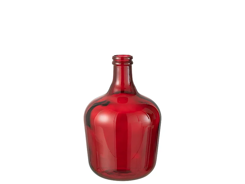 Vaso damigiana in vetro rosso 26x26x42 cm