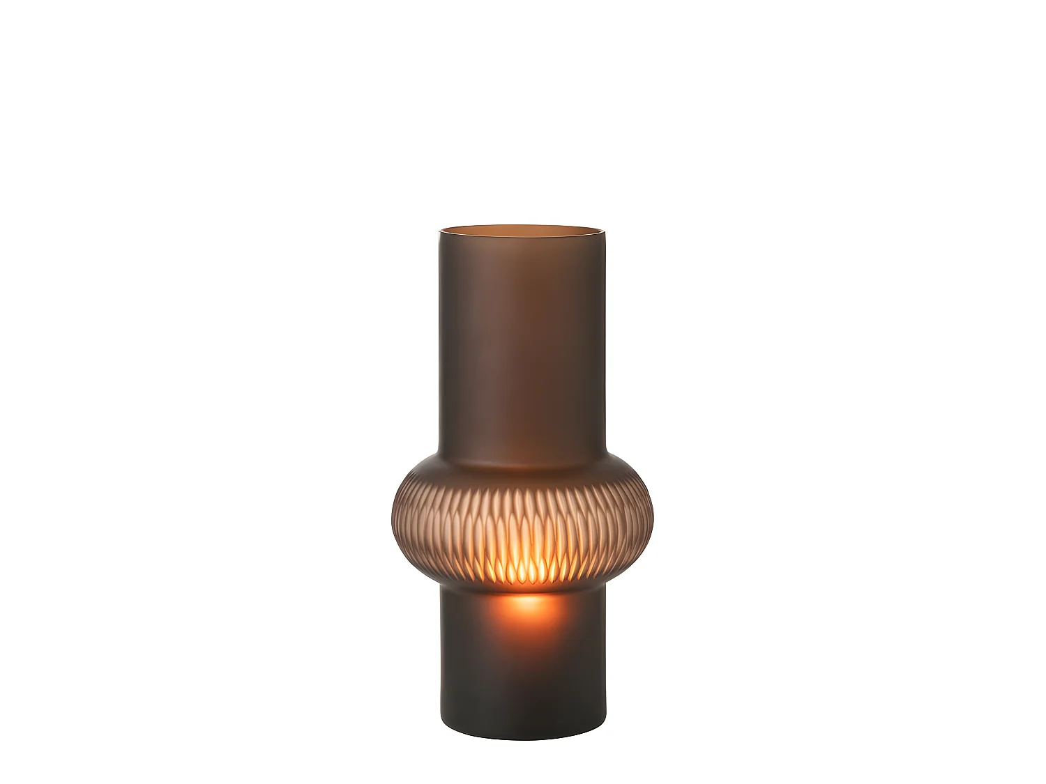 Jarrón con anillo de vidrio marrón de 22x22x41 cm