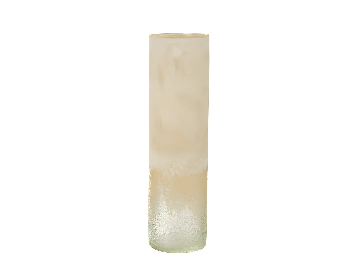 Vaso cilindrico in vetro beige 11x11x41 cm
