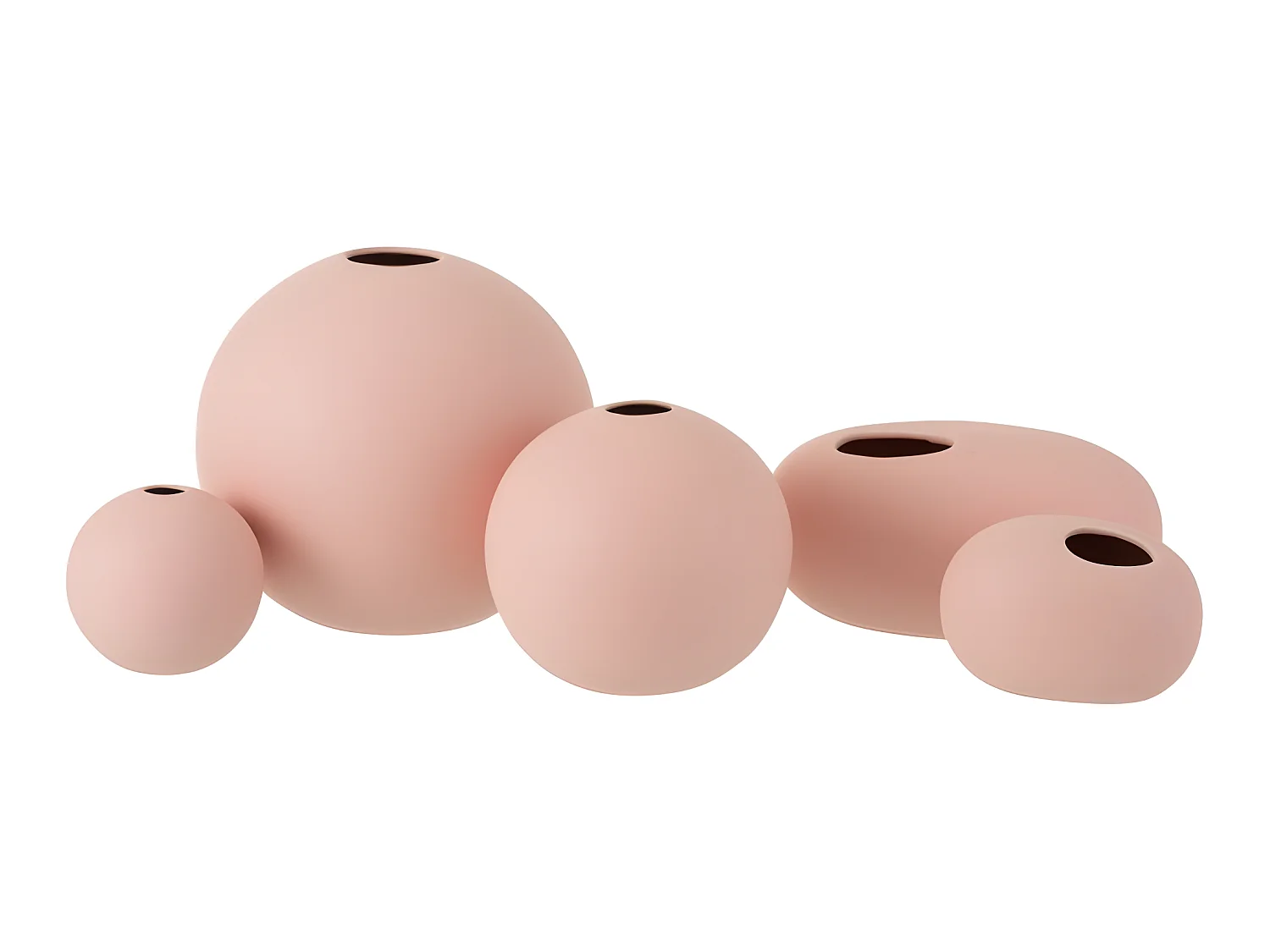 Jarrón bola cerámica rosado pastel 25x25 cm