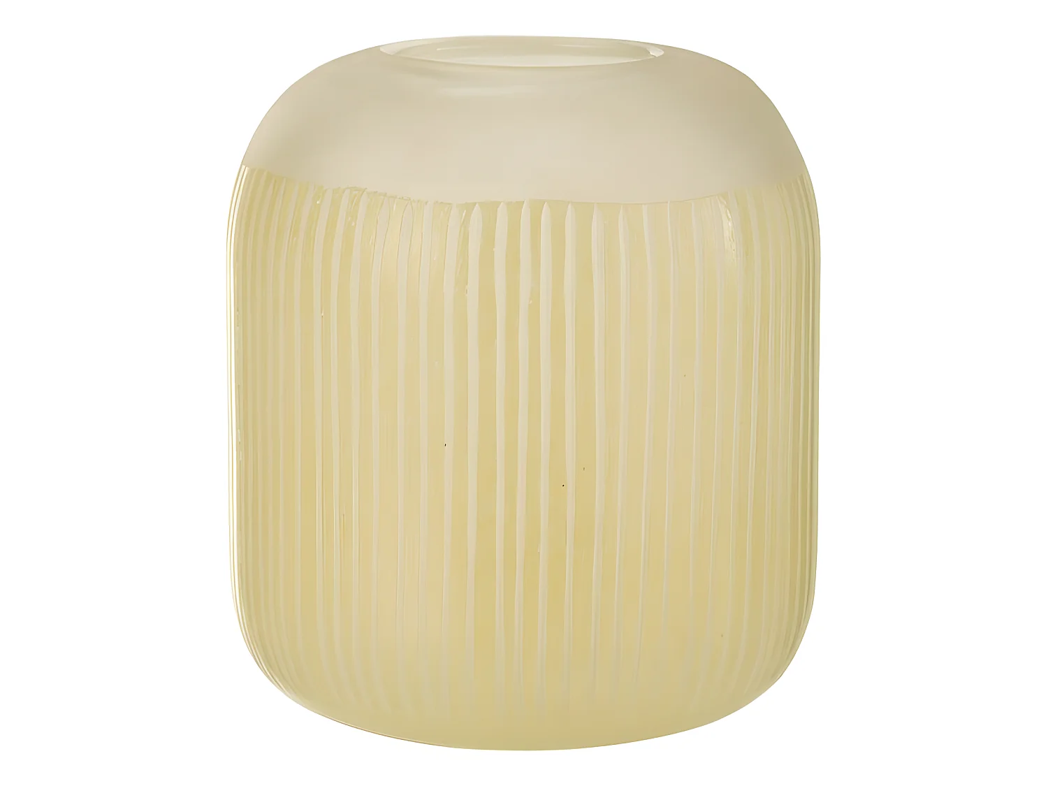 Jarrón con líneas de vidrio amarillo 20x20x24 cm