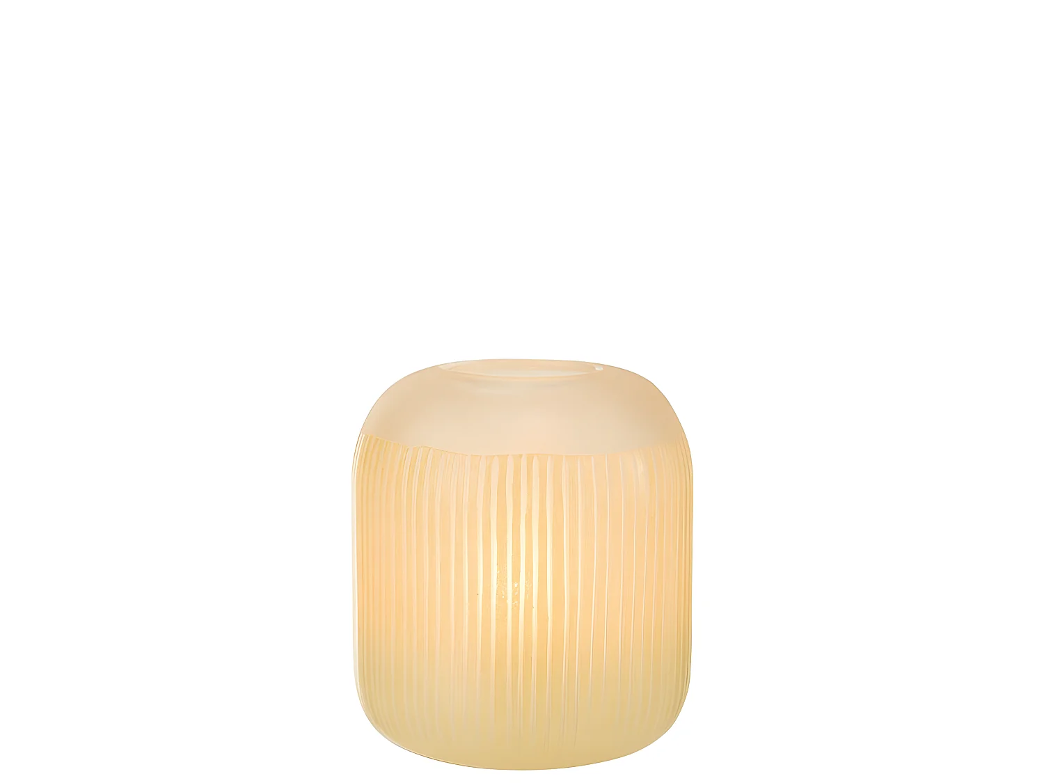 Jarrón con líneas de vidrio amarillo 20x20x24 cm