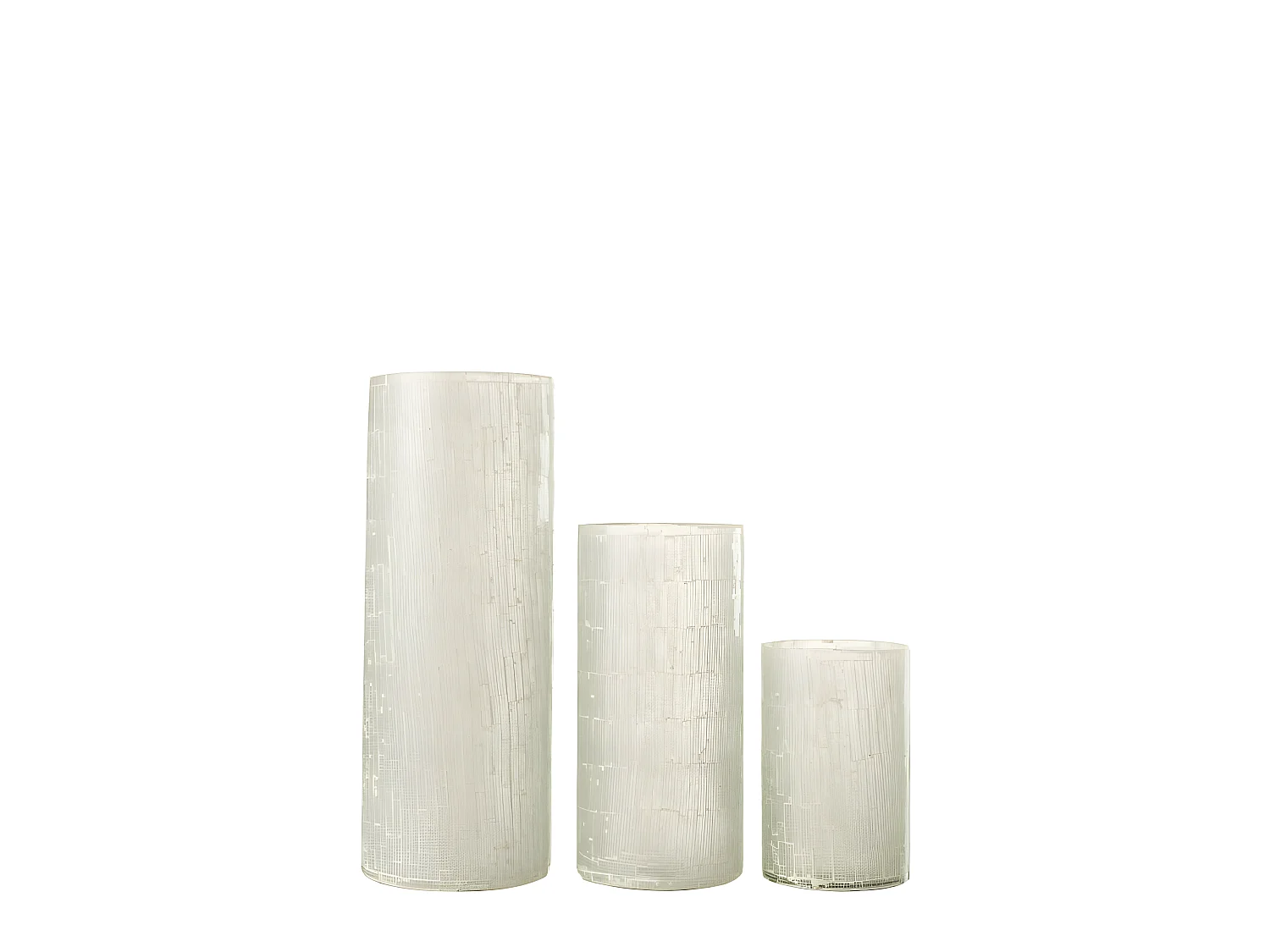 Jarrón con mosaicos de vidrio gris 13x13x20 cm