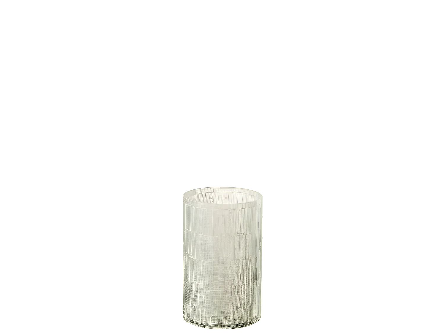 Jarrón con mosaicos de vidrio gris 13x13x20 cm