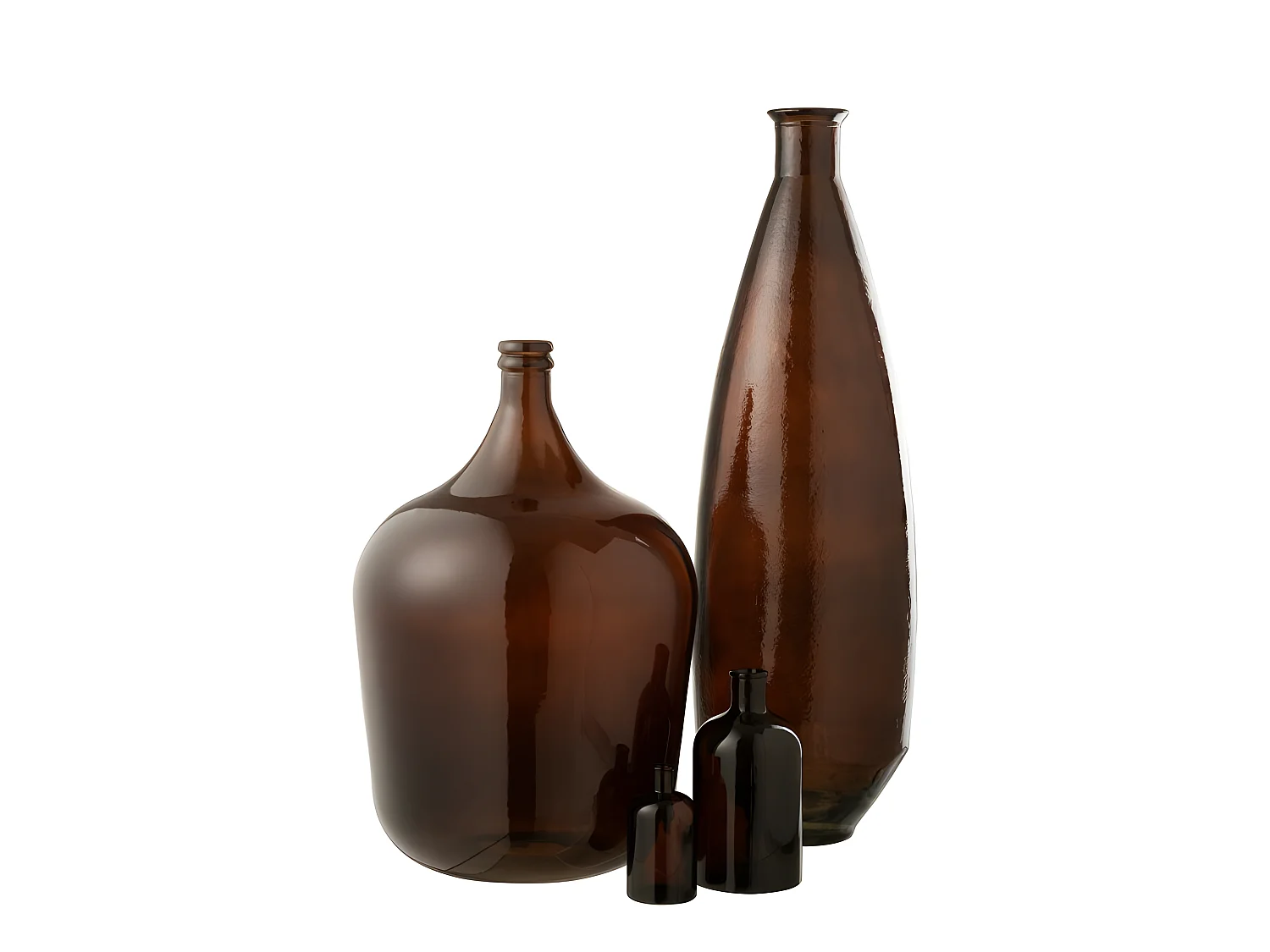 Vaso ovale in vetro marrone 27x27x81 cm