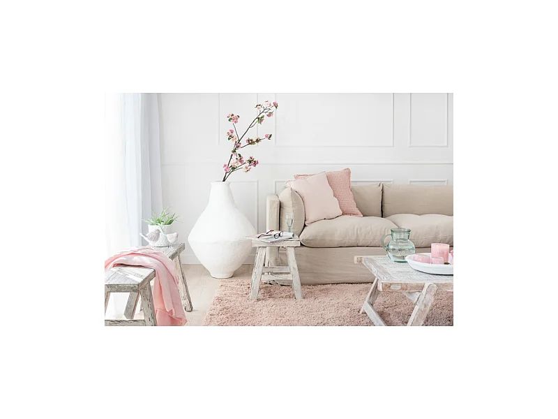 Jarrón extralargo chad papel mache blanco 60x60 cm