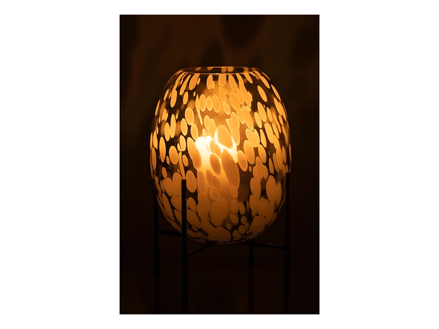 Vaso in vetro grigio 23x23x37 cm