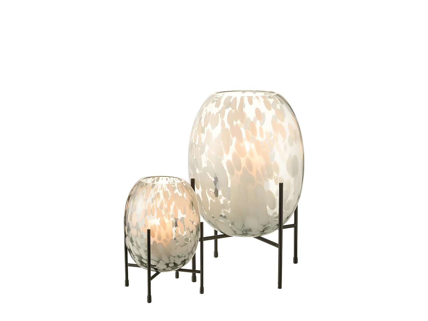 Vaso in vetro grigio 23x23x37 cm