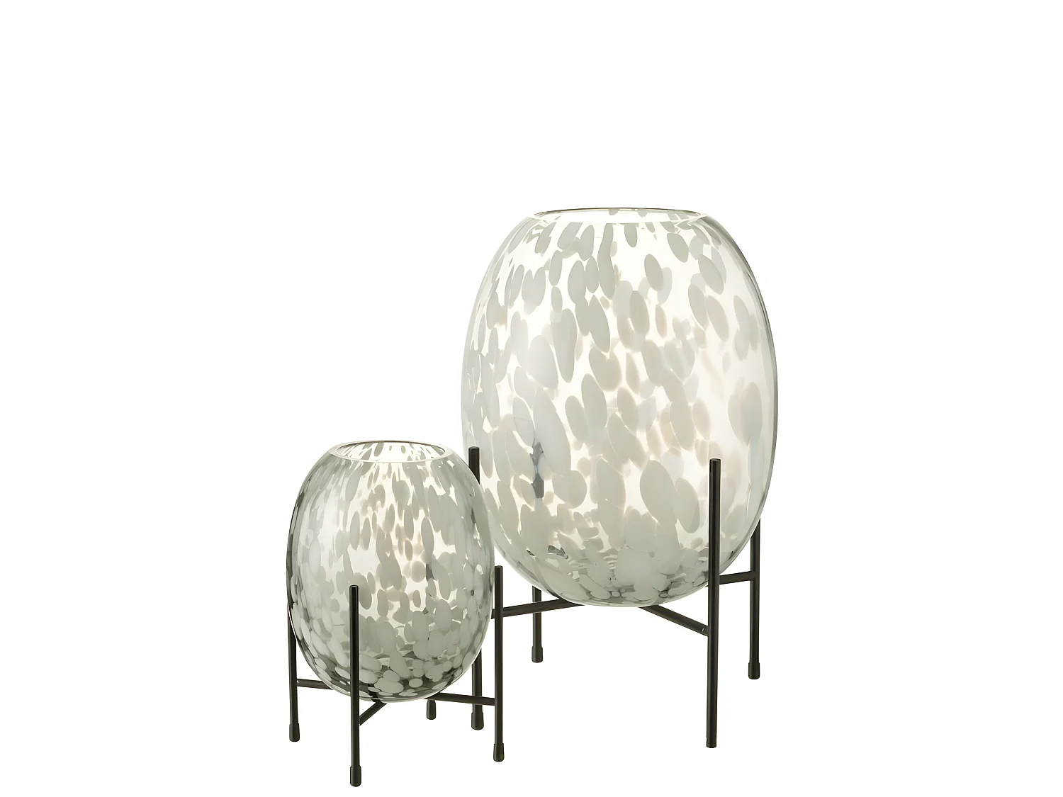 Vaso in vetro grigio 23x23x37 cm