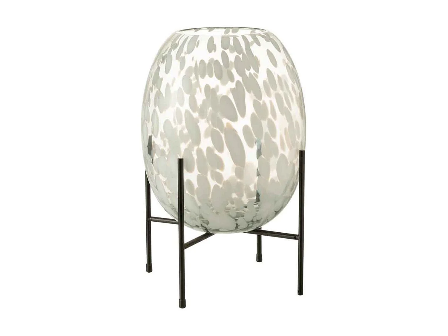 Vase sur Pied Design "Tâche" 38cm Gris & Blanc