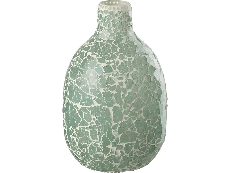 Vaso in mosaico in vetro blu 17x17x26 cm