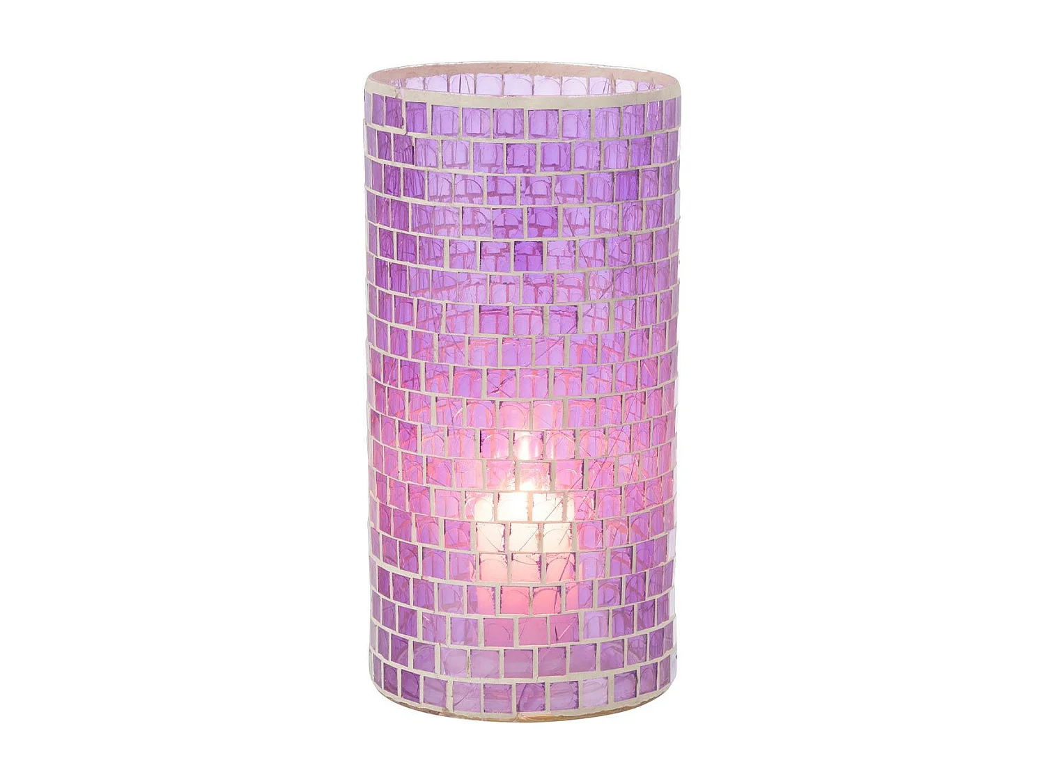 Vase Design "Mosaïque Ronde" 30cm Mauve