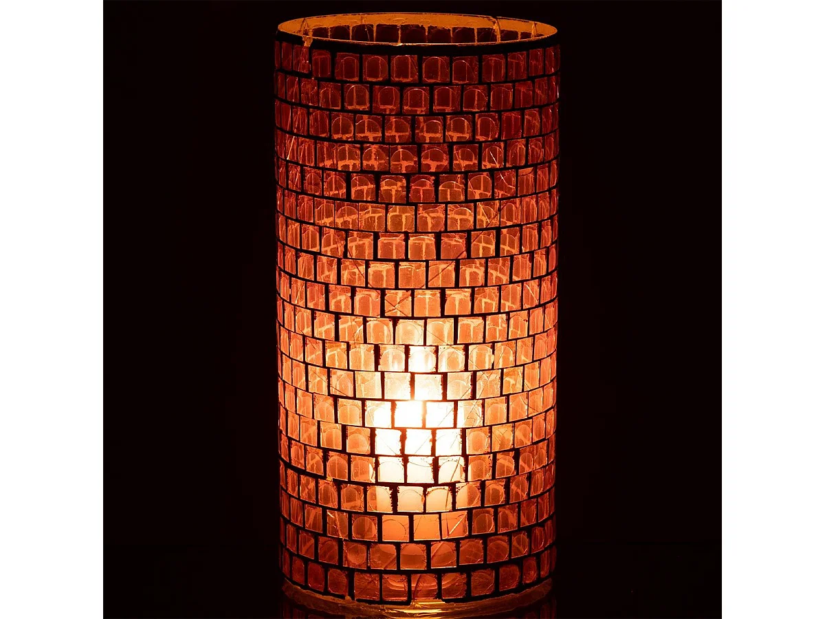 Vase Design "Mosaïque Ronde" 30cm Mauve