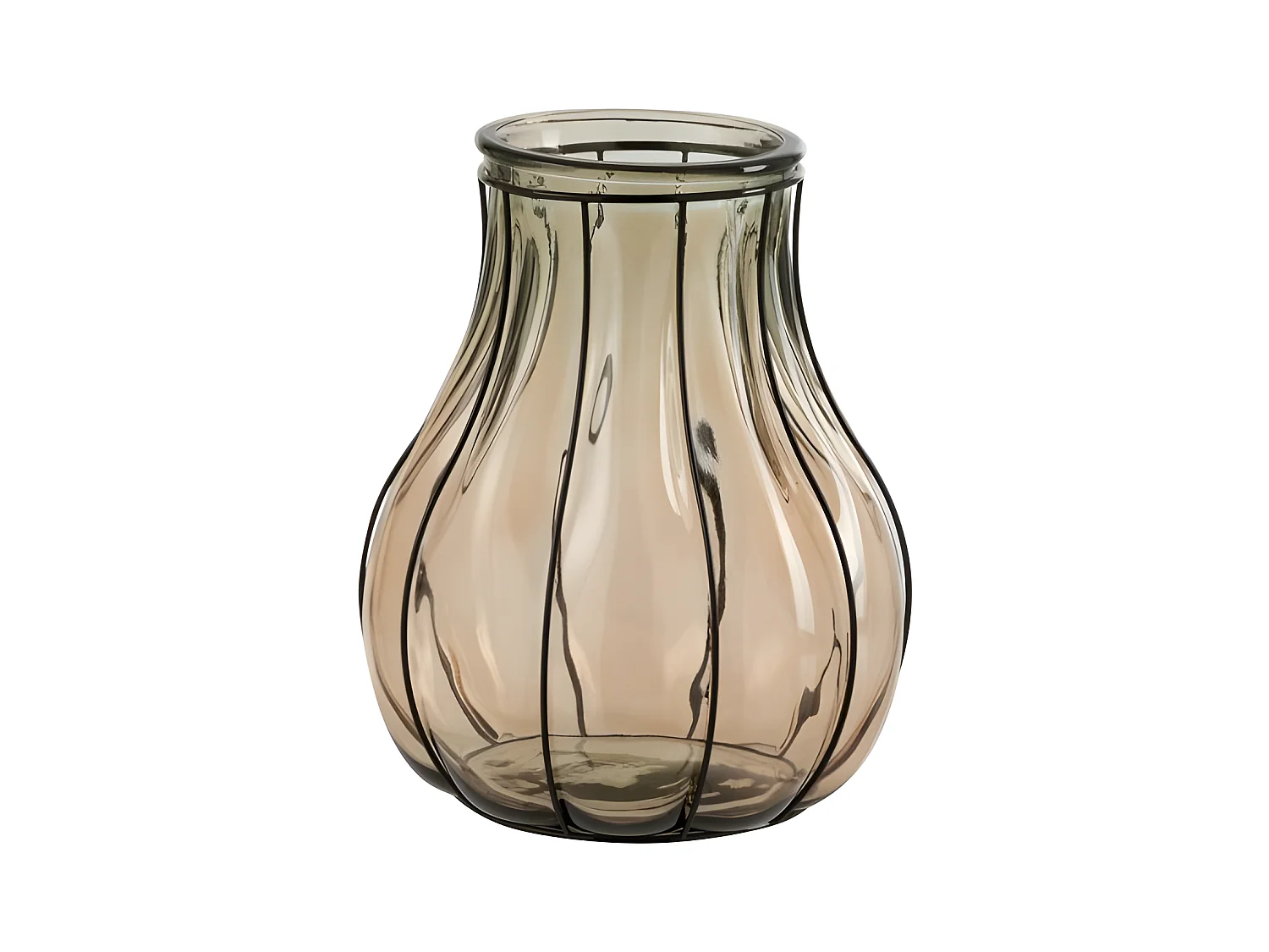 Vase Design en Verre "Fusion" 30cm Taupe