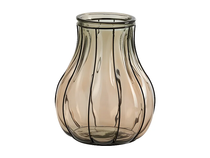 Vase Design en Verre "Fusion" 30cm Taupe