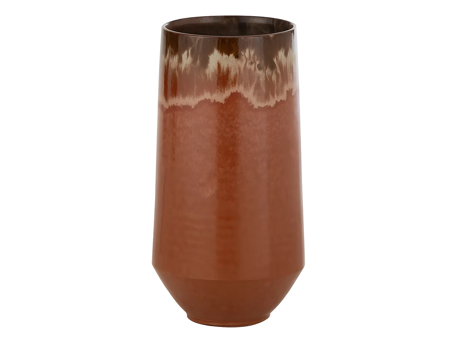 Jarrón de cerámica roja de 18x18x41 cm