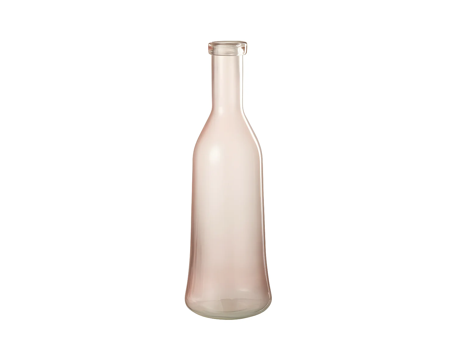 Jarrón de vidrio rosa 15x15x45 cm