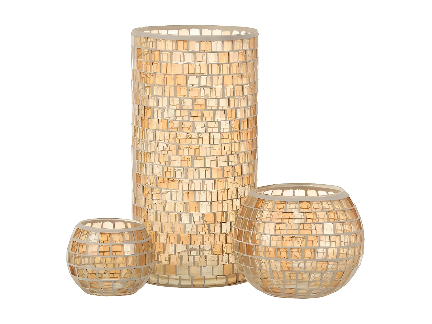 Vase Design "Mosaïque Ronde" 30cm Orange