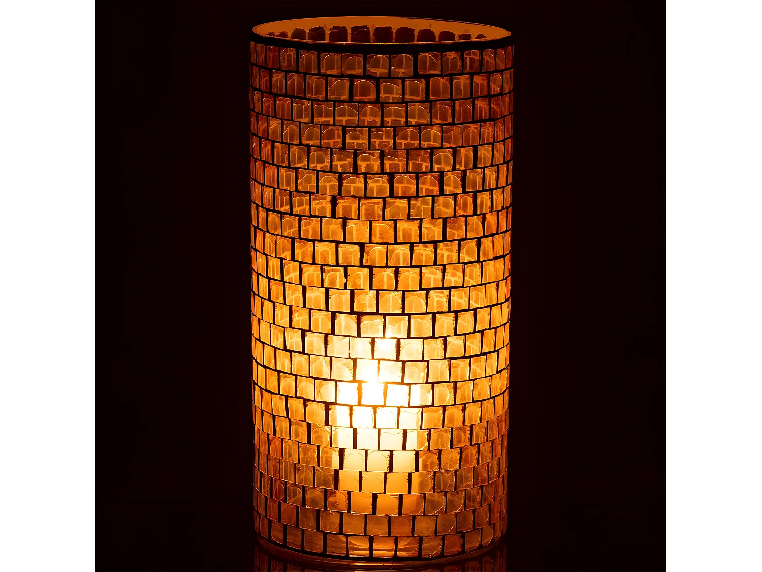 Vase Design "Mosaïque Ronde" 30cm Orange