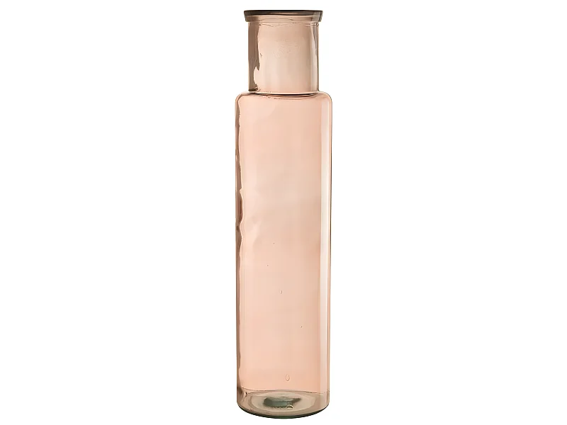 Vaso cilindrico in vetro rosa 18x18x75 cm