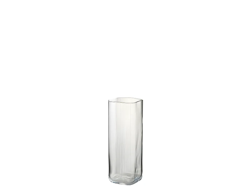 Vaso dritto in vetro trasparente 11.5x11.5x32 cm