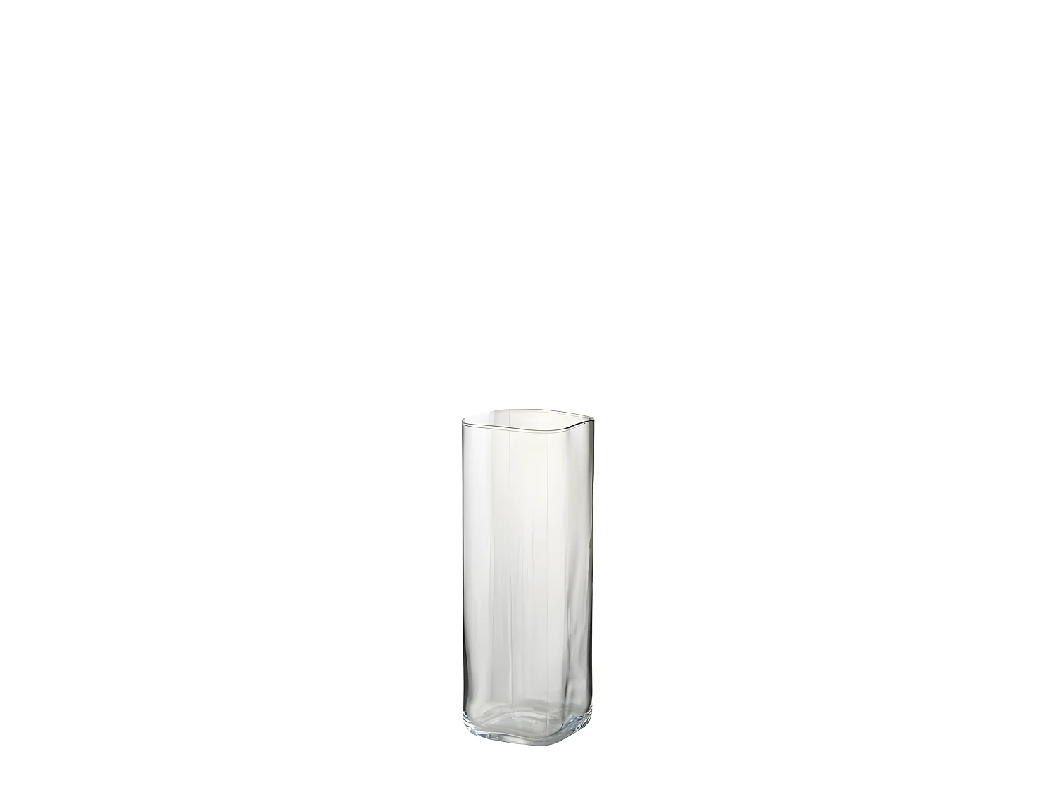 Vaso dritto in vetro trasparente 11.5x11.5x32 cm