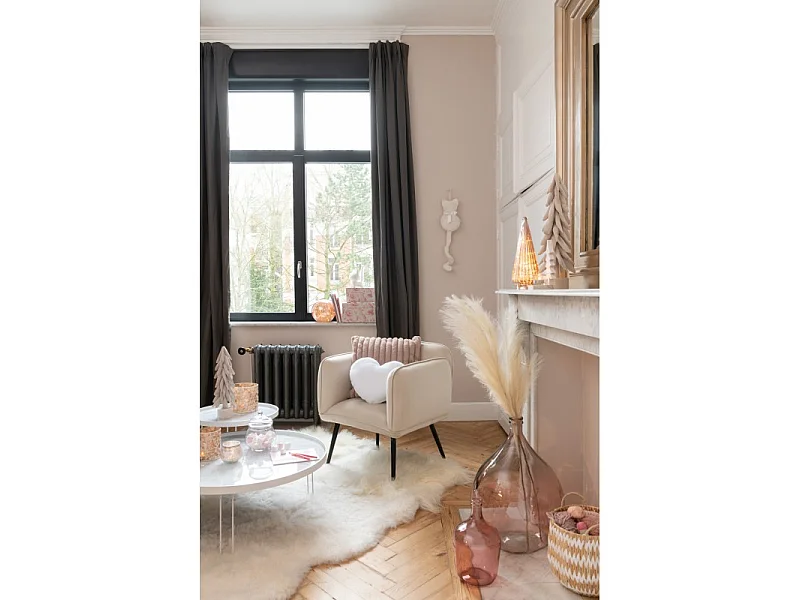 Vase Design en Verre "Bouteille Déco" 30cm Rose